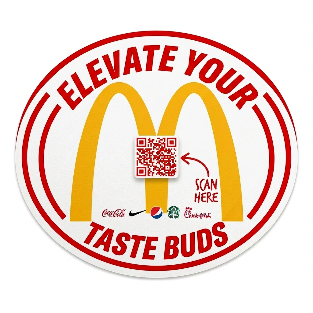 Elevate Your Uber Eats Taste Buds — circular brand placement graphic